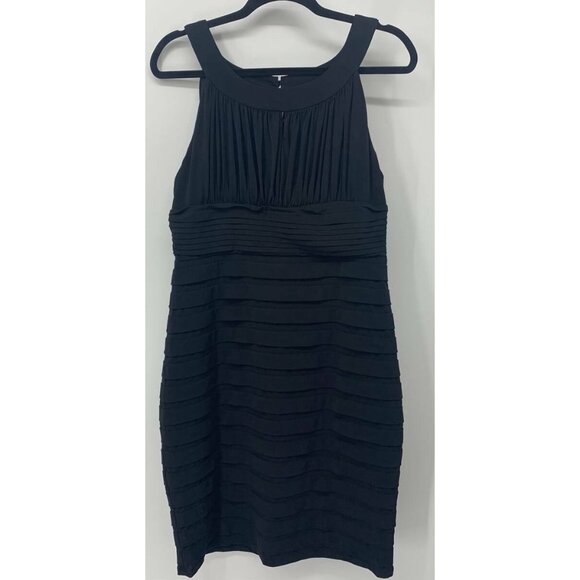 AA Studio Dress 12 Black Sheath Bodycon Women - Picture 1 of 8